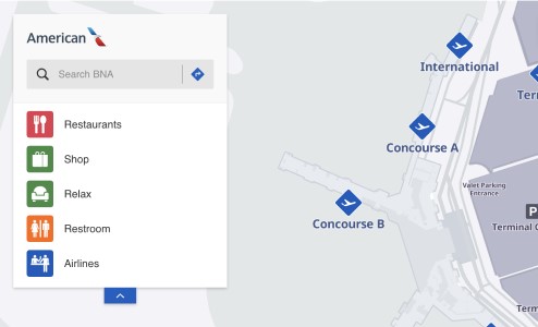 Interactive airport map for BNA