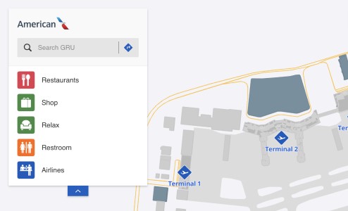 Interactive airport map for GRU